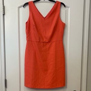 Classic Coral Sheath Dress - Sleeveless V-Neck From The Loft Size 8